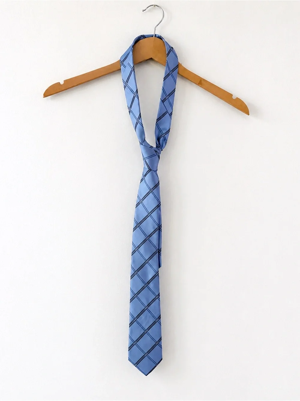 Banana Republic Plaid Silk Tie Men’s Tie Bel Air Blue Classic Business Wedding